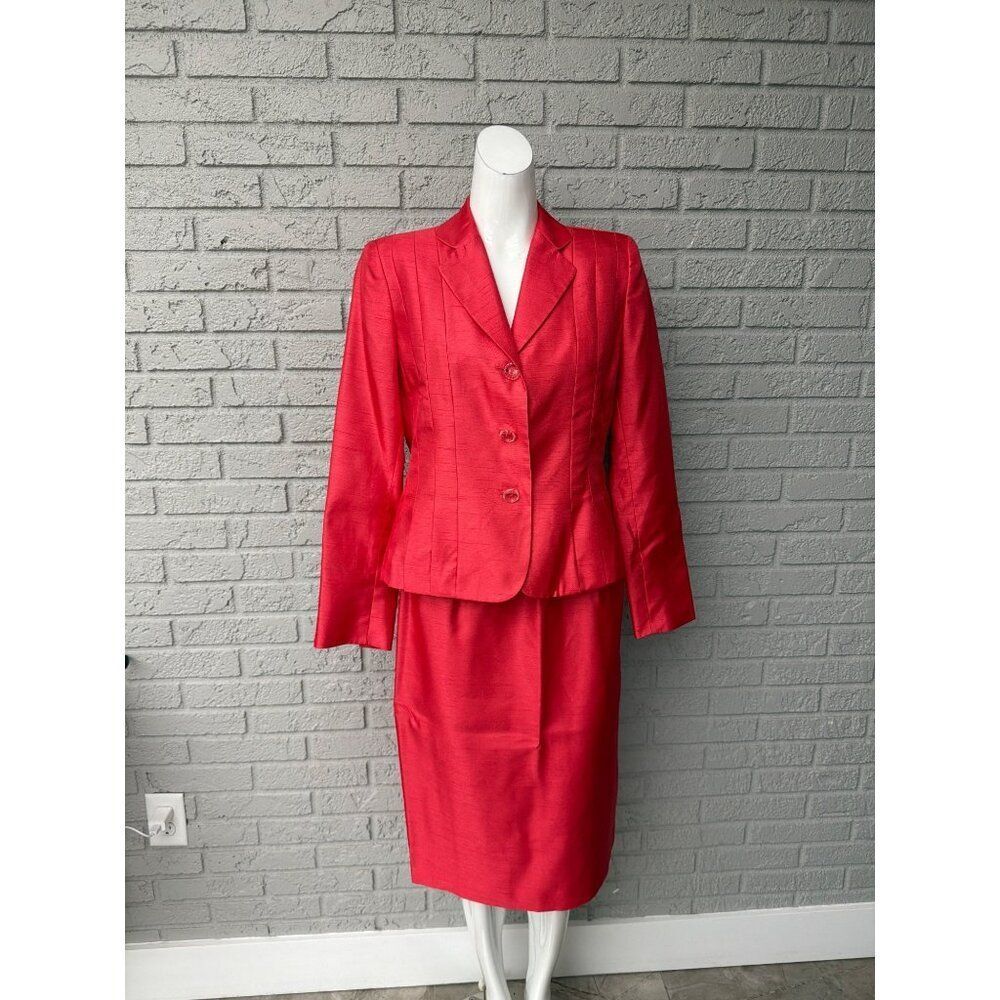 Kasper Dupioni Women’s Career Skirt Jacket 2 PCS Suit Set Size 6